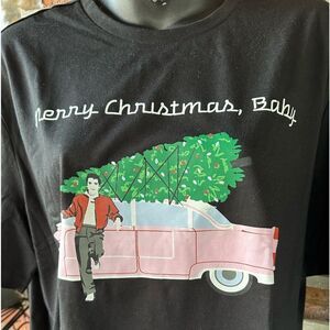Elvis Presley Merry Christmas Pink Cadillac Tee Shirt NWT Unisex
